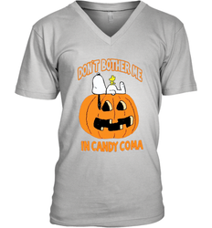 Don't Bother Me In Candy Coma Funny Snoopy Pumpkin Halloween Men's Vneck - NFLFanGift