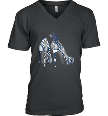 NFL Los Angeles Rams High Heel Butterfly Rhinestone Tide Men's Vneck - NFLFanGift