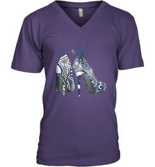NFL Los Angeles Rams High Heel Butterfly Rhinestone Tide Men's Vneck - NFLFanGift
