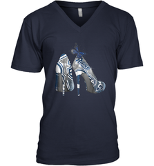 NFL Los Angeles Rams High Heel Butterfly Rhinestone Tide Men's Vneck - NFLFanGift