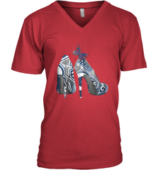 NFL Los Angeles Rams High Heel Butterfly Rhinestone Tide Men's Vneck - NFLFanGift
