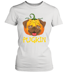 Funny Pugkin Pug Pumpkin Halloween Women's T-Shirt - NFLFanGift