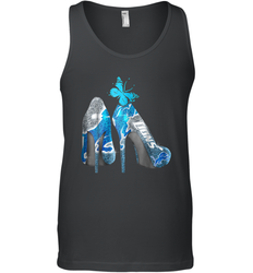 NFL Detroit Lions High Heel Butterfly Rhinestone Tide Tank Top - NFLFanGift