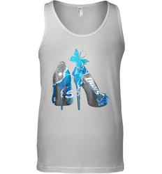 NFL Detroit Lions High Heel Butterfly Rhinestone Tide Tank Top - NFLFanGift