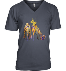 NFL Baltimore Ravens Steelers Rhinestone High Heels Men's Vneck - NFLFanGift