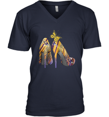 NFL Baltimore Ravens Steelers Rhinestone High Heels Men's Vneck - NFLFanGift