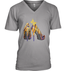 NFL Baltimore Ravens Steelers Rhinestone High Heels Men's Vneck - NFLFanGift