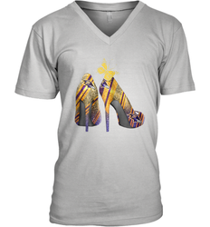 NFL Baltimore Ravens Steelers Rhinestone High Heels Men's Vneck - NFLFanGift