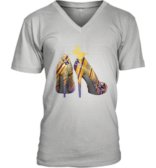 NFL Baltimore Ravens Steelers Rhinestone High Heels Men's Vneck - NFLFanGift