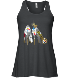 Pittsburgh Steeler High Heel Butterfly Rhinestone Tide Racerback Tank - NFLFanGift