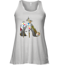Pittsburgh Steeler High Heel Butterfly Rhinestone Tide Racerback Tank - NFLFanGift