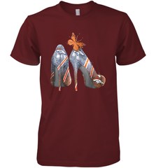 NFL Denver Broncos High Heel Butterfly Rhinestone Tide Men's Premium T-Shirt - NFLFanGift