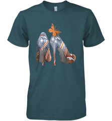 NFL Denver Broncos High Heel Butterfly Rhinestone Tide Men's Premium T-Shirt - NFLFanGift