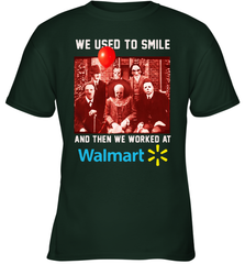 Horror character movie We used to smile and then we worked at Walmart Youth T-Shirt - NFLFanGift
