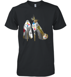 Pittsburgh Steeler High Heel Butterfly Rhinestone Tide Men's Premium T-Shirt - NFLFanGift