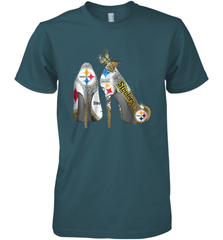 Pittsburgh Steeler High Heel Butterfly Rhinestone Tide Men's Premium T-Shirt - NFLFanGift