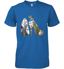 Pittsburgh Steeler High Heel Butterfly Rhinestone Tide Men's Premium T-Shirt - NFLFanGift