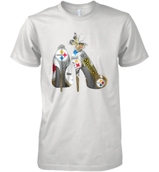 Pittsburgh Steeler High Heel Butterfly Rhinestone Tide Men's Premium T-Shirt - NFLFanGift