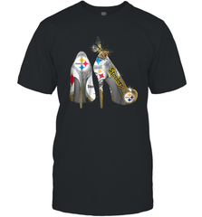 Pittsburgh Steeler High Heel Butterfly Rhinestone Tide Men's T-Shirt - NFLFanGift
