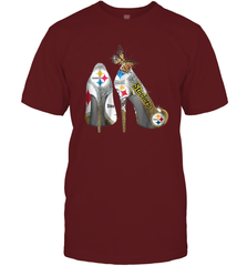 Pittsburgh Steeler High Heel Butterfly Rhinestone Tide Men's T-Shirt - NFLFanGift