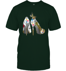 Pittsburgh Steeler High Heel Butterfly Rhinestone Tide Men's T-Shirt - NFLFanGift