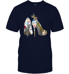 Pittsburgh Steeler High Heel Butterfly Rhinestone Tide Men's T-Shirt - NFLFanGift