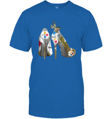 Pittsburgh Steeler High Heel Butterfly Rhinestone Tide Men's T-Shirt - NFLFanGift