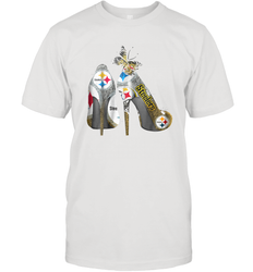 Pittsburgh Steeler High Heel Butterfly Rhinestone Tide Men's T-Shirt - NFLFanGift