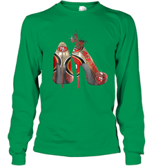 NFL San Francisco 49ers High Heel Butterfly Rhinestone Tide Youth Long Sleeve T-Shirt - NFLFanGift