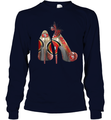 NFL San Francisco 49ers High Heel Butterfly Rhinestone Tide Youth Long Sleeve T-Shirt - NFLFanGift