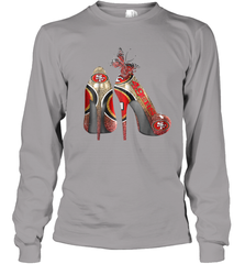 NFL San Francisco 49ers High Heel Butterfly Rhinestone Tide Youth Long Sleeve T-Shirt - NFLFanGift