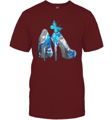 NFL Detroit Lions High Heel Butterfly Rhinestone Tide Men's T-Shirt - NFLFanGift