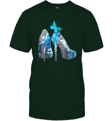 NFL Detroit Lions High Heel Butterfly Rhinestone Tide Men's T-Shirt - NFLFanGift