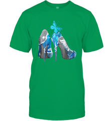 NFL Detroit Lions High Heel Butterfly Rhinestone Tide Men's T-Shirt - NFLFanGift