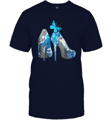 NFL Detroit Lions High Heel Butterfly Rhinestone Tide Men's T-Shirt - NFLFanGift