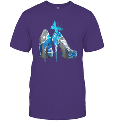 NFL Detroit Lions High Heel Butterfly Rhinestone Tide Men's T-Shirt - NFLFanGift