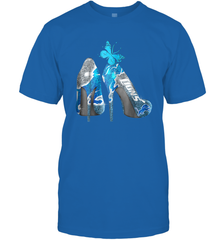 NFL Detroit Lions High Heel Butterfly Rhinestone Tide Men's T-Shirt - NFLFanGift