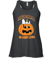 Don't Bother Me In Candy Coma Funny Snoopy Pumpkin Halloween Racerback Tank - NFLFanGift