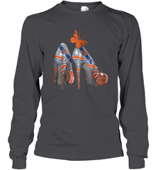 NFL Chicago Bears High Heel Butterfly Rhinestone Tide Long Sleeve T-Shirt - NFLFanGift