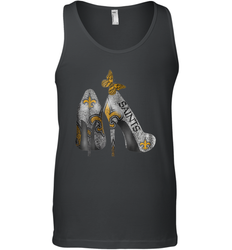 NFL New Orleans Saints High Heel Butterfly Rhinestone Tide Tank Top - NFLFanGift