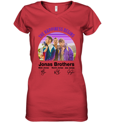Signatures The Happiness Begins Jonas Brothers Shirt Women's Vneck - NFLFanGift