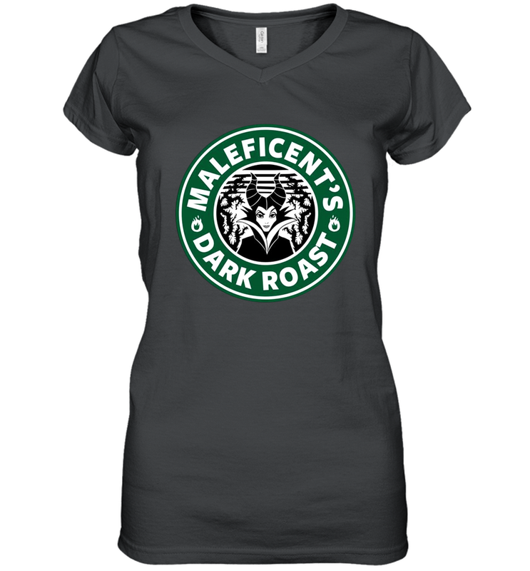 Starbucks Coffee Disney Villains Cruella de Vil Maleficents Dark Roast Women's Vneck - NFLFanGift
