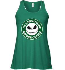 Starbucks Inspired Jack Skellington Coffee I'm A Nightmare Before Coffee Racerback Tank - NFLFanGift
