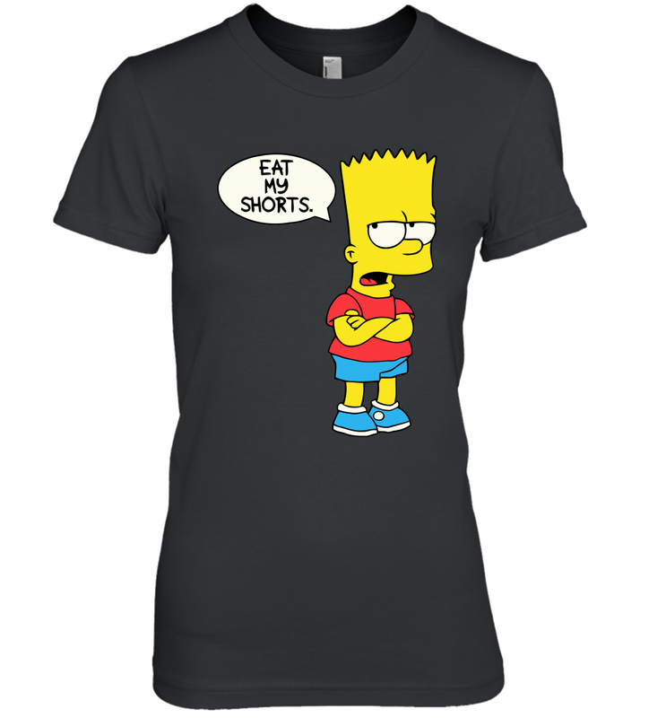 The Bart Simpson School Ban of 1990 Eat My Shorts Women's The Boyfriend Tee - NFLFanGift