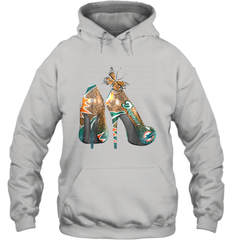 NFL Miami Dolphins High Heel Butterfly Rhinestone Tide Hoodie - NFLFanGift