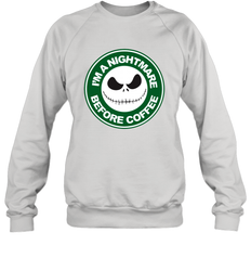 Starbucks Inspired Jack Skellington Coffee I'm A Nightmare Before Coffee Crewneck Sweatshirt - NFLFanGift
