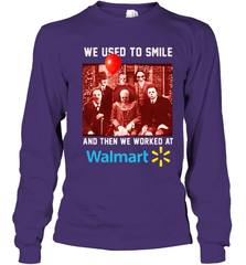 Horror character movie We used to smile and then we worked at Walmart Youth Long Sleeve T-Shirt - NFLFanGift