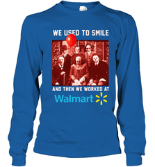 Horror character movie We used to smile and then we worked at Walmart Youth Long Sleeve T-Shirt - NFLFanGift