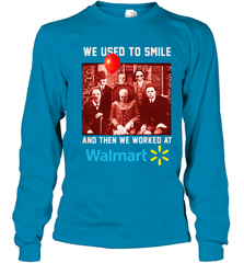 Horror character movie We used to smile and then we worked at Walmart Youth Long Sleeve T-Shirt - NFLFanGift