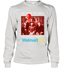 Horror character movie We used to smile and then we worked at Walmart Youth Long Sleeve T-Shirt - NFLFanGift
